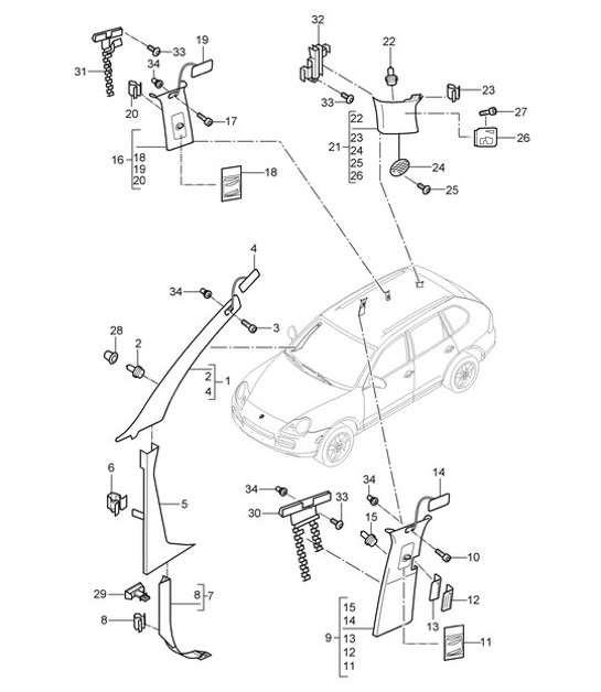 Diagram 807-25 Porsche Cayenne 9YA 2018-2023 