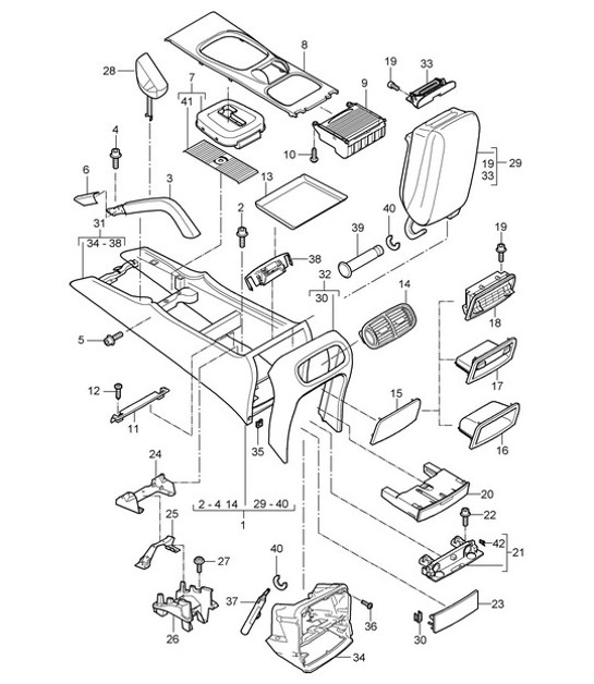 Diagram 809-15 Porsche Boxster 987 MKII 2.9L 2009-2012 Carrosserie
