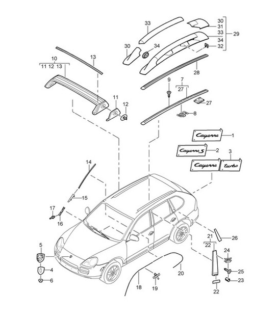 Diagram 810-00 Porsche 996 涡轮 2000-05  车身