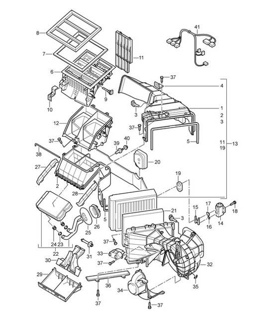 Diagram 813-40 Porsche 997 TURBO 2007>> Carrosserie