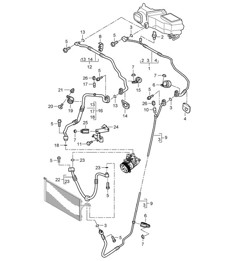 Refrigerant circuit (PR:D9J,9AB,9AD) - Front - Cayenne 9PA (955) 3.2L 2003-06
