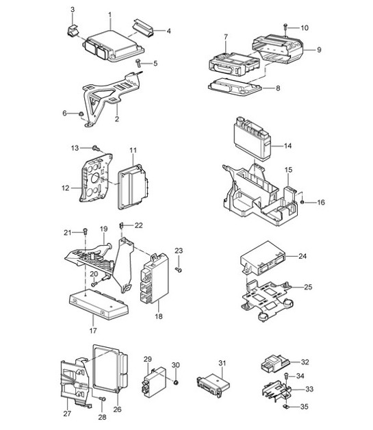 Diagram 901-03 Porsche Panamera Turbo S V8 4.8L 电子设备