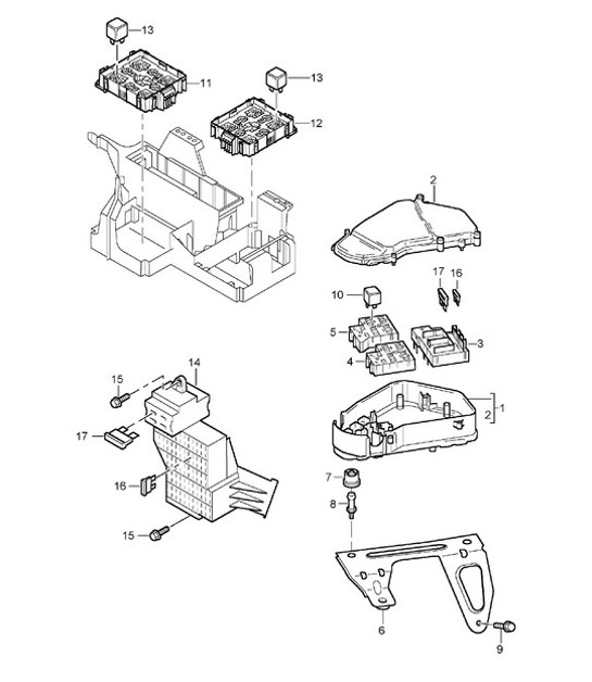 Diagram 902-00 Porsche Cayenne Turbo 4.5L 2003>> Electrical equipment