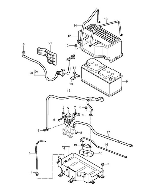Diagram 902-06 Porsche 968 CS 3.0L 1993-95 Materiale elettrico