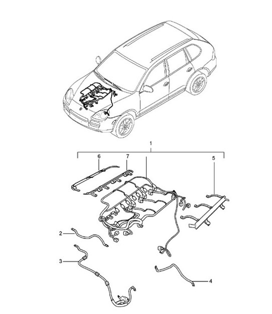 Wiring harness / Engine (PR:D9J) Cayenne 9PA (955) 3.2L  2003-06