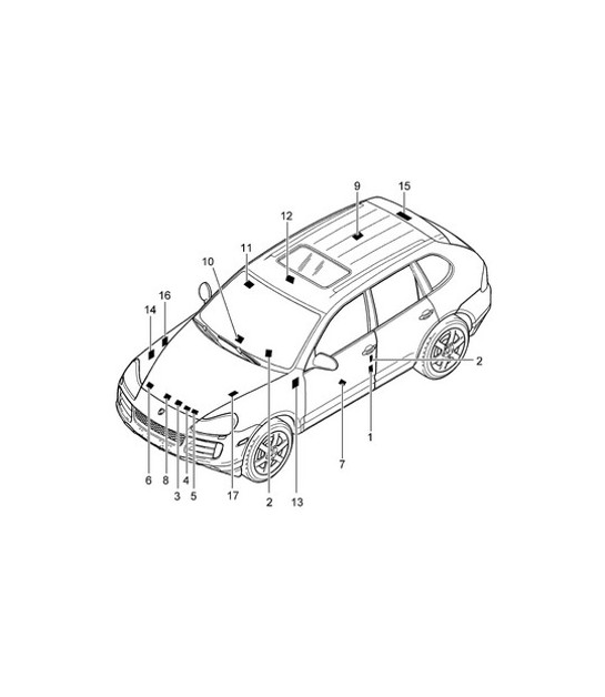 Diagram 001-005 Porsche Cayenne 3.6L 2007>> Accessori e altri 