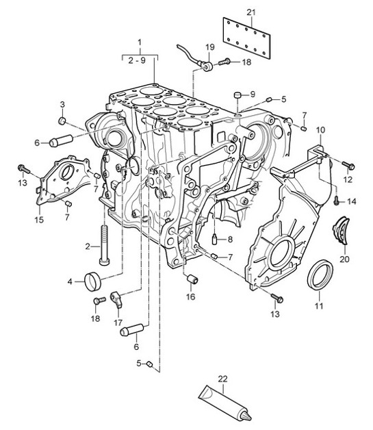 Diagram 101-040 Porsche 卡宴 Turbo / Turbo S 4.8L 2007>> 引擎