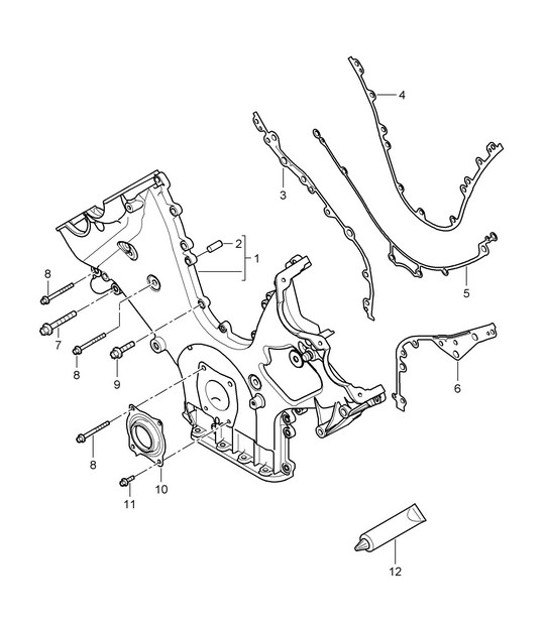 Diagram 101-060 Porsche Boxster 986/987/981 (1997-2016) Moteur