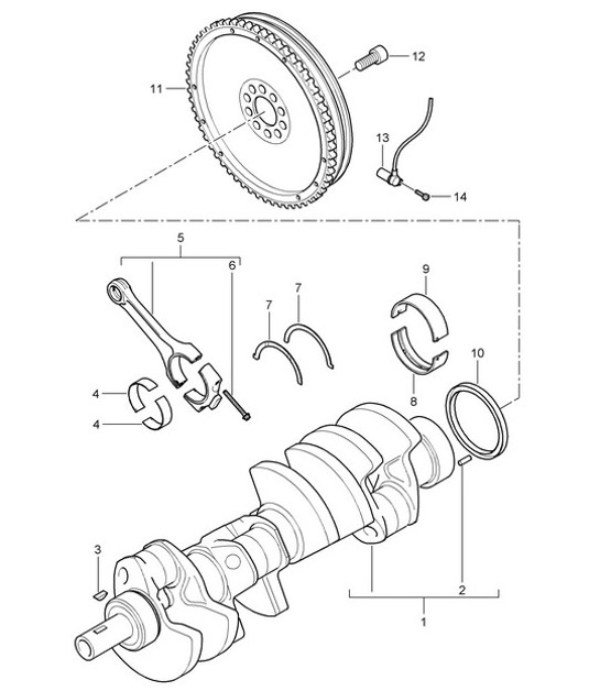 Diagram 102-000 Porsche Cayman S 3.4L 981 2013-16 Motor