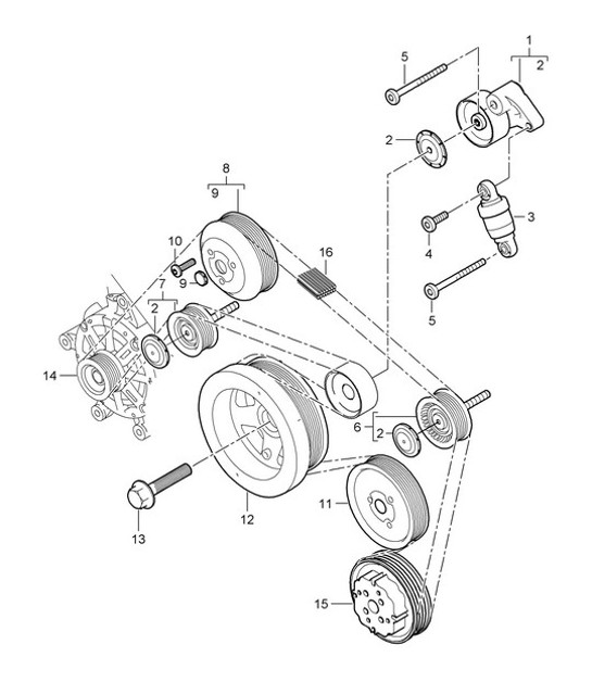 Diagram 102-060 Porsche 944 Turbo 2.5L 8V 1989-91 