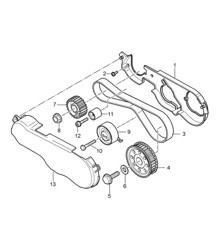 齿形带 / 齿形带护罩 (型号：059D) Cayenne 9PA1 (957) 3.0L 柴油 2007-10