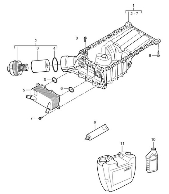 Diagram 104-002 Porsche Cayenne Turbo 4.5L 2003>> Engine