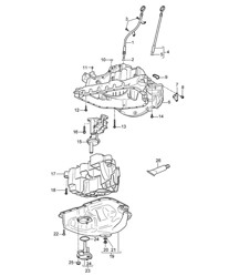 Oil dipstick / Oil-conducting housing / Oil pump / Oil sump (Model: 059D) Cayenne 9PA1 (957) 3.0L Diesel 2007-10
