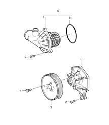 冷却液泵/恒温器外壳（型号：059D）卡宴 9PA1（957）3.0L 柴油 2007-10