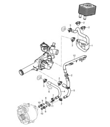 Refroidissement par eau (Modèle : 5501) Cayenne 9PA1 (957) 3.6L 2007-10
