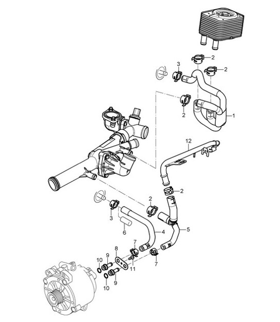 Diagram 105-020 Porsche 997 MK1 Carrera 2S 3.8L 2005-08 Engine