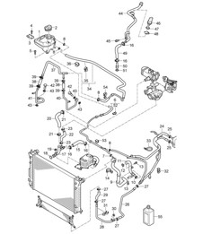 Coolant cooling system / Coolant expansion tank (PR:D50) Cayenne 9PA1 (957) 3.0L Diesel 2007-10