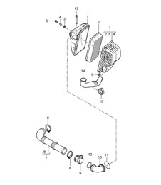 Luchtfiltersysteem / Eenvoudig (PR:D5X) Cayenne 9PA1 (957) 3.6L 2007-10