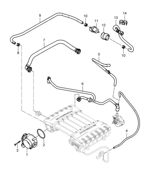 Diagram 107-002 Porsche Cayman 987C/981C（2005-2016 年） 引擎