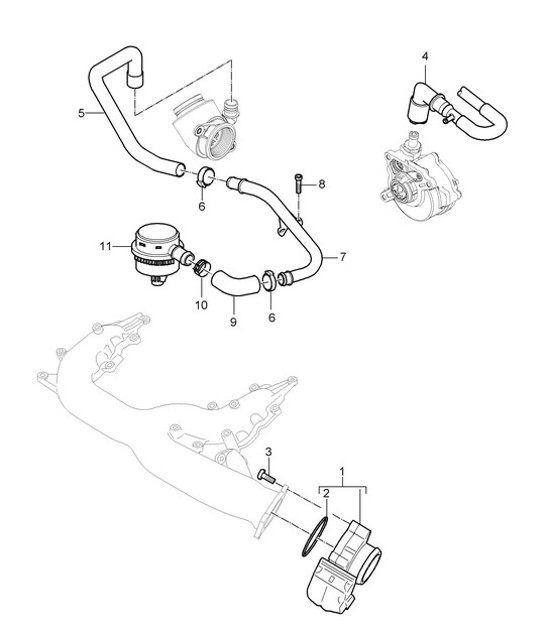 Diagram 107-003 Porsche Boxster 25 Years 718 4.0L Manual (400 Bhp) Motore