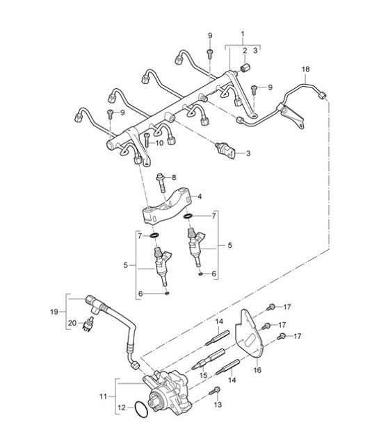 Diagram 107-005 Porsche Macan GTS Gasolina 3.0L V6 360 CV Motor