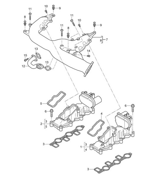Diagram 107-017 Porsche 996 C4 3.4L 1997-08/01 Motor