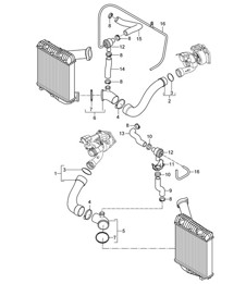 Supercharging  / Pressure pipe (PR:D5Z) Cayenne 9PA1 (957) 4.8L Turbo 2007-10