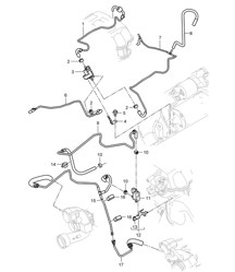 Supercharging /  Control line / Pressure line (Model: 4851) Cayenne 9PA1 (957)  4.8L 2007-10