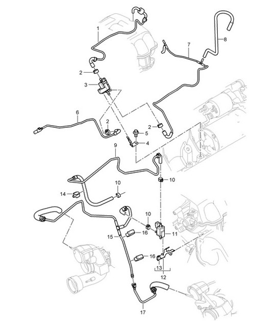 Diagram 107-030 Porsche Panamera V6 3.6L 2WD (310 ch) Moteur