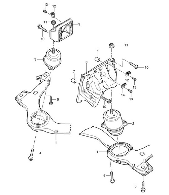 Diagram 109-005 Porsche Cayman S 3.4L 981 2013-16 Motor