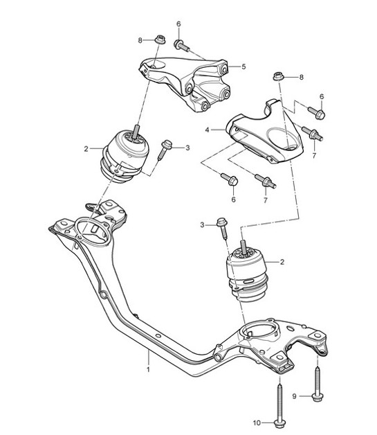 Diagram 109-020 Porsche 帕纳梅拉 4 2.9L V6 