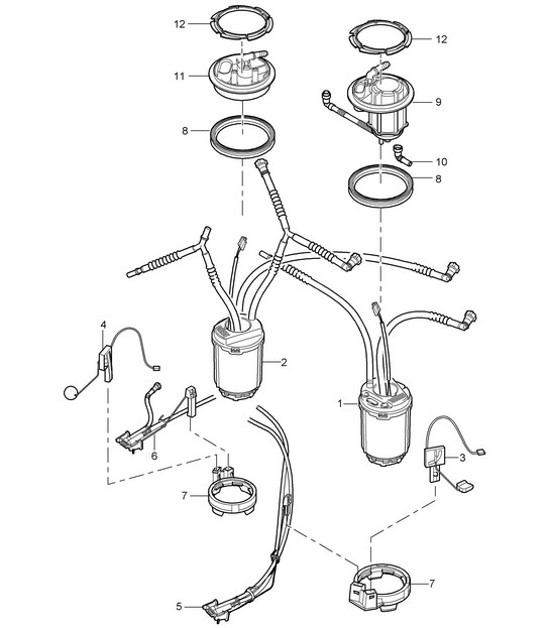 Diagram 201-005 Porsche Cayman GTS 718 2.5L PDK (365 Bhp) Fuel System, Exhaust System