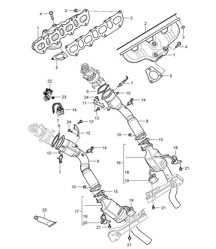 排气系统 / 排气歧管 / 催化转换器 (PR:D5Z) Cayenne 9PA1 (957) 4.8L Turbo 2007-10