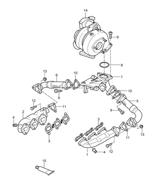 Diagram 202-012 Porsche 卡宴 92A（958） 2010-2017 燃油系统、排气系统