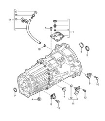 Replacement transmission / Manual gearbox / Individual parts (PR:G0L, 6-speed manual) Cayenne 9PA1 (957) 2007-10