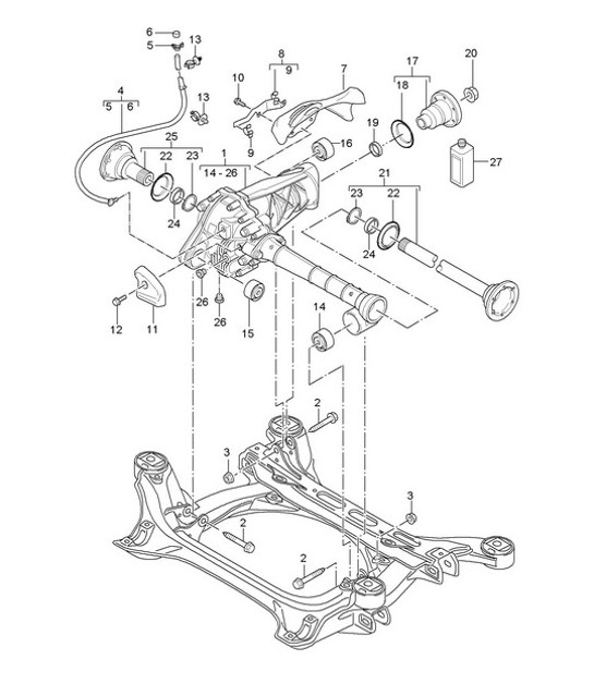 Diagram 305-010 Porsche 卡宴 S 4.5L V8 2003 年>> 传播