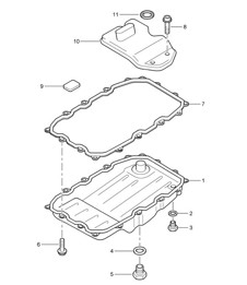 Tiptronic / Oil filter / Oil sump (PR:G0R, Tiptronic S) Cayenne 9PA1 (957) 2007-10