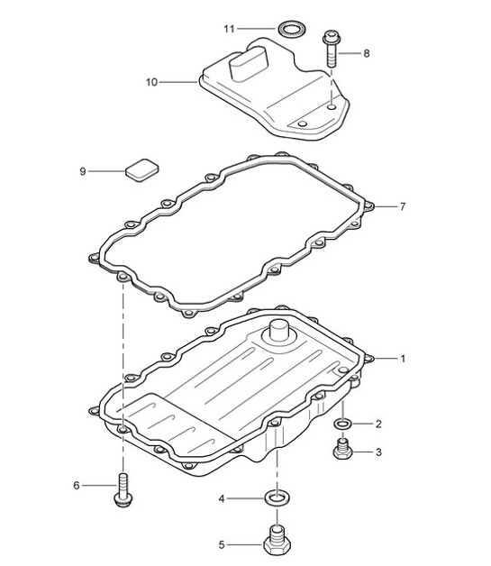 Diagram 340-001 Porsche Cayenne MK2 (957) 2007-2010 Trasmissione