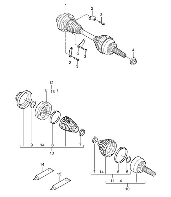 Diagram 401-010 Porsche 991 Carrera C4S 3.8L (400Bhp) Front Axle, Steering 