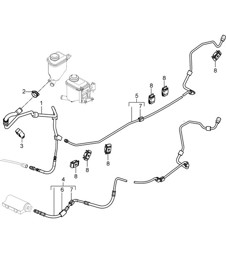 Anti-roll bar / Pressure line / Return line / Underbody (PR:0AW) Cayenne 9PA1 (957) 2007-10