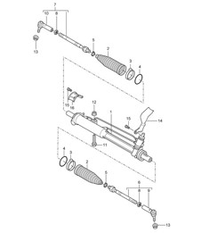 Power steering / Steering gear / Steering parts Cayenne 9PA1 (957) 2007-10