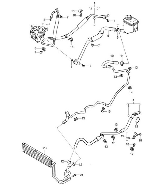 Diagram 403-001 Porsche 991 Speedster Assale anteriore, sterzo 