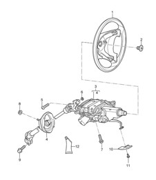 Steering wheels / Steering column / Intermediate steering shaft Cayenne 9PA1 (957)  2007-10