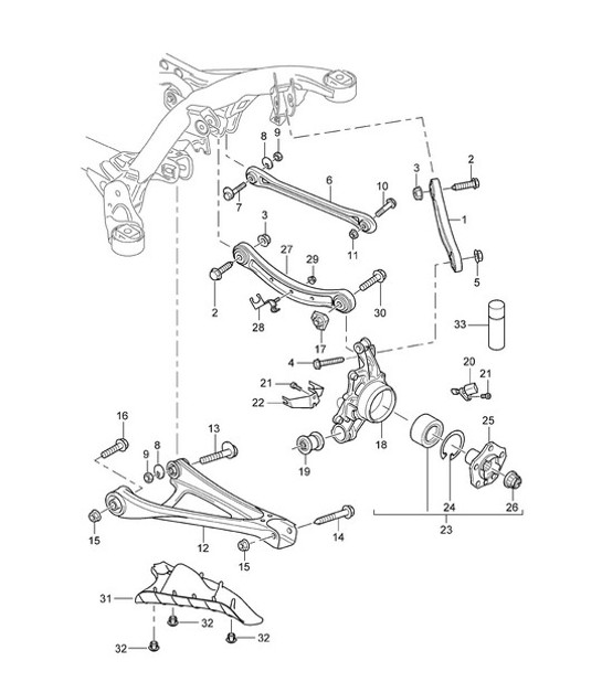Diagram 501-000 Porsche Cayenne Turbo S V8 4.8L Gasolina 550 CV Eje posterior