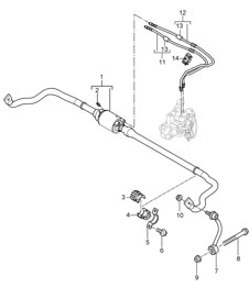 Anti-roll bar / Hose (PR:0AW)  Cayenne 9PA1 (957) 2007-10