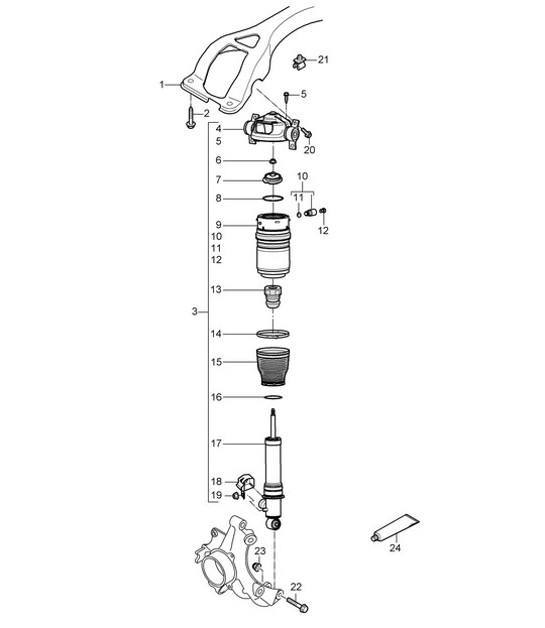 Diagram 502-005 Porsche Cayman 2.7L 987C 2006-08 Eje posterior