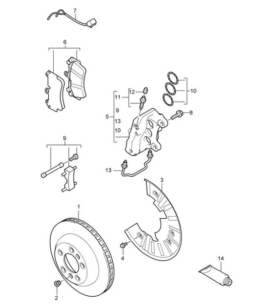Diagram 602-000 Porsche 993 (911) (1994-1998) Roues, Freins
