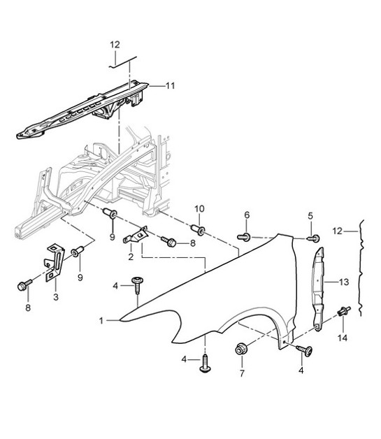 Diagram 801-040 Porsche Boxster 986/987/981 (1997-2016) Body