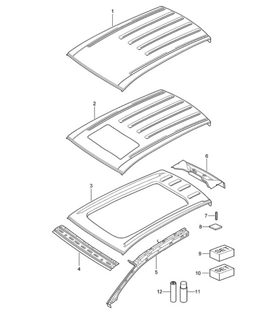 Diagram 801-045 Porsche Cayenne MK2 (957) 2007-2010 Carrosserie
