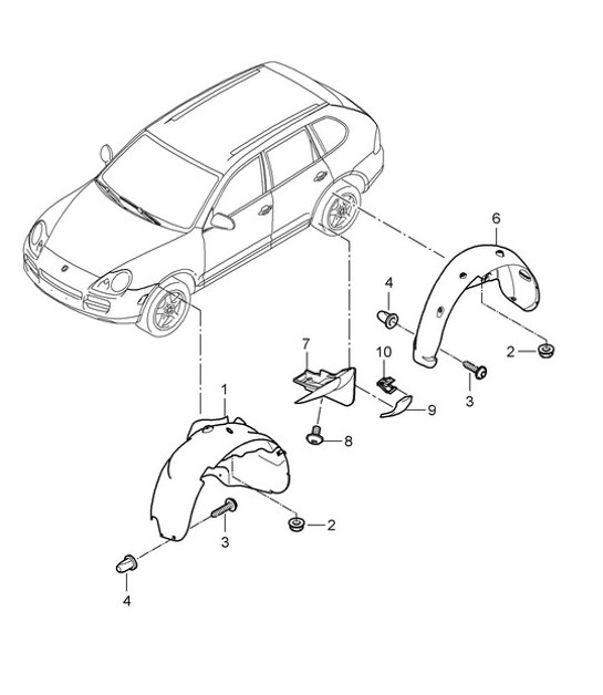 Diagram 801-075 Porsche Macan (95B) MK1 (2014-2018) Carrosserie